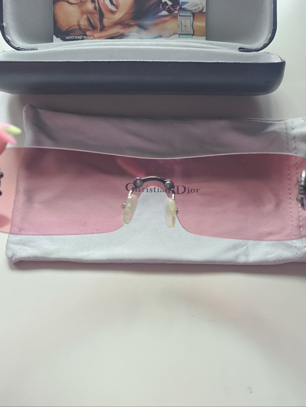 Vintage Christian Dior "Fire" sunglasses with case Pink - Picture 8 of 13